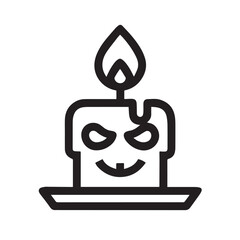 Obraz premium Spooky halloween candle with jack o lantern face icon