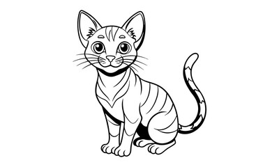 Fototapeta premium Salem Cat, kids line art doodle pattern design t shirt design silhouette and vector, detailed illustration, perfect for relaxation, stress relief, adult coloring books, printable art therapy.