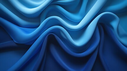Ocean Blue Cloth Background with Seamless Fabric Drapery

