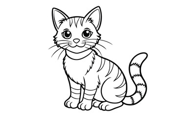 Obraz premium Salem Cat, kids line art doodle pattern design t shirt design silhouette and vector, detailed illustration, perfect for relaxation, stress relief, adult coloring books, printable art therapy.