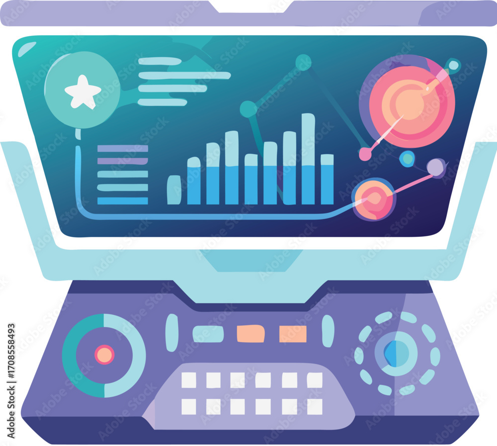Poster vector infographic illustration with business graphs and charts, a set of design elements for data r