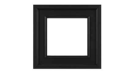 Black Ornate Square Picture Frame graphic standard isolated on a transparent background