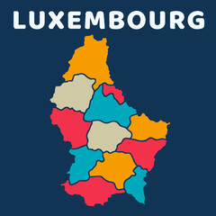 Obraz premium colorful map of luxembourg on dark background with detailed outline vector illustration