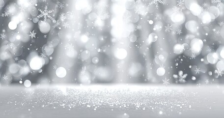 Silver winter bokeh background