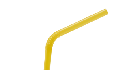 Yellow straw isolated on a transparent background.