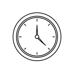 Simple round analog clock face on transparent background