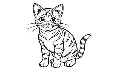 Obraz premium Ginger Cat, kids line art doodle pattern design t shirt design silhouette and vector, detailed illustration, perfect for relaxation, stress relief, adult coloring books, printable art therapy.