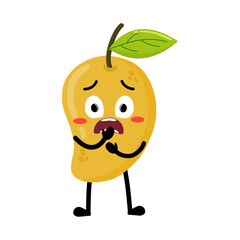 Cute Hand Drawn Scared Mango