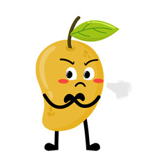 Cute Hand Drawn Annoyed Grumpy Mango