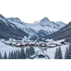 snow covered mountains isolated element 