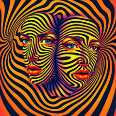 Psychedelic Faces Illusion