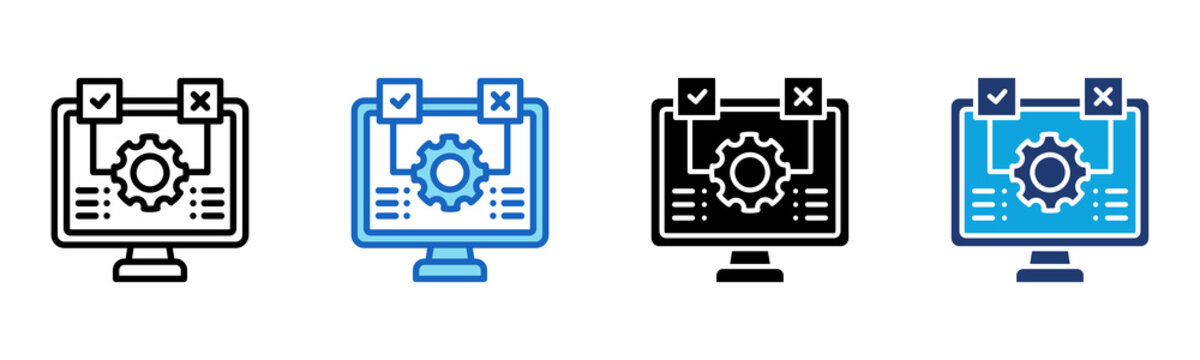 Software Testing icon Multi Style Vector Illustration