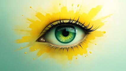 Whispers of Light Around a Captivating Green Eye, 3d detailed 