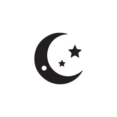 Moon and Star Islamic Icon Vector