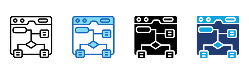Fototapeta premium Algorithm icon Multi Style Vector Illustration