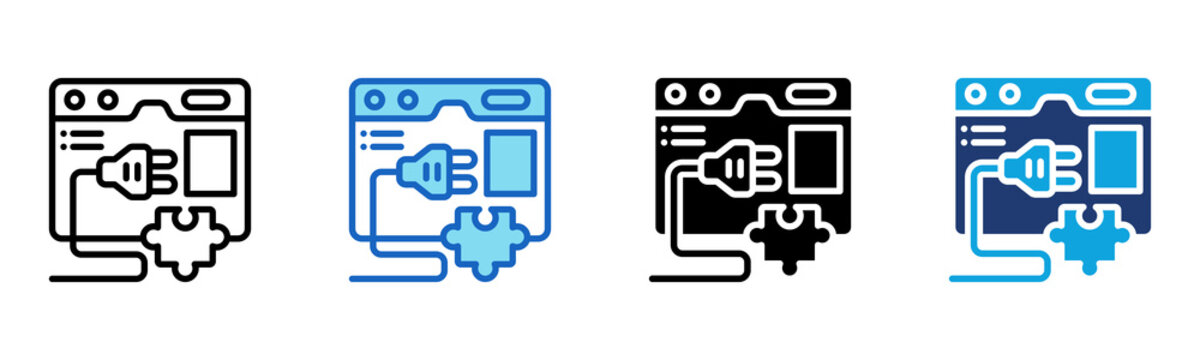 Web Plugin icon Multi Style Vector Illustration