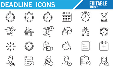 Office productivity icons with stopwatch, calendar, and efficiency design elements