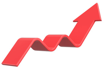 Growth graph, Growth chart. 3D illustration.