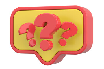 Question mark sign. 3D illustration.