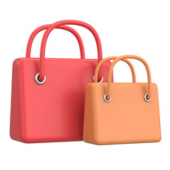 3D shopping bag. 3D illustration.
