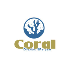 Coral logo icon design template flat vector. Creative reef coral logo design concept