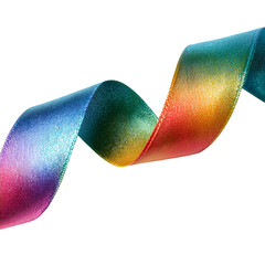 Vibrant rainbow gradient ribbon with intricate pattern for festive decorations and celebrations