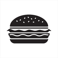 burger silhouette vector, burger icon