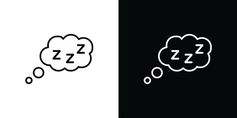 Zzz icon in line design. Editable stroke icons.
