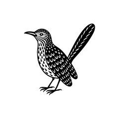 Cactus Wren Bird Vector Design