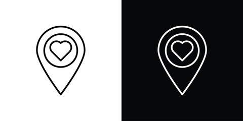 Wedding Location icon in line design. Editable stroke icons.