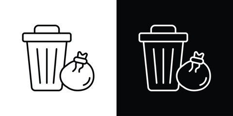 Waste icon in line design. Editable stroke icons.