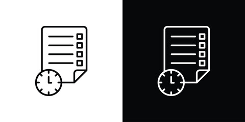 Waiting list icon in line design. Editable stroke icons.