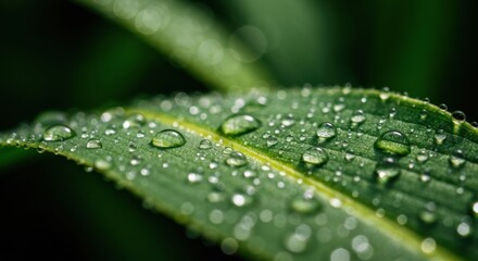 Close-up of dew-kissed leaves