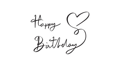 Happy birthday love heart shape black color object sign symbol happy birthday love heart shape happy birthday love heart banner poster design party event enjoy anniversary happy birthday present word 