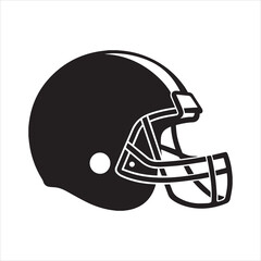 American Football Helmet Silhouette Vector, football helmet vector