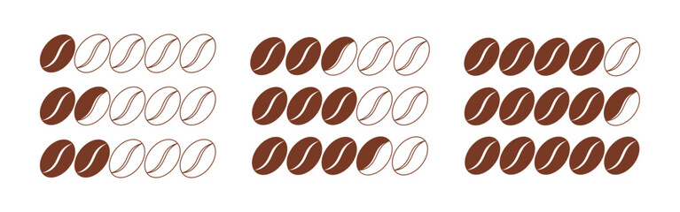 Arabica coffee roast level infographic. Vector illustration with beans, grind scale from coarse to fine, flavor strength icons, espresso and barista symbols. Perfect for cafe menu, packaging