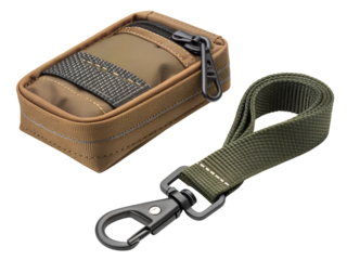 Small pouch with strap isolated on transparent background