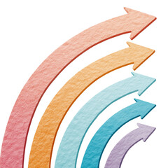 Curved pastel arrows showing growth and progress in a modern minimalist design