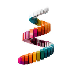 Dynamic rainbow spiral infographic element with gradient colors flowing upwards