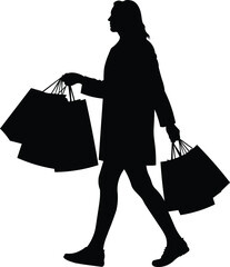 shopper carrying multiple shopping bags