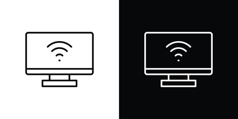 Smart tv icon in line design. Editable stroke icons.