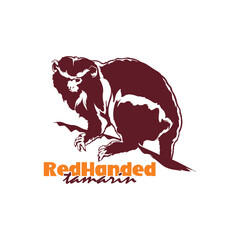 Red handed tamarin monkey design vector illustration, funny smart pet with an emotional face