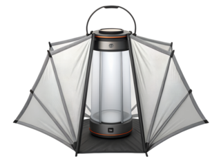 Camping lantern with mosquito net isolated on transparent background