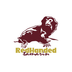 Red handed tamarin monkey design vector illustration, funny smart pet with an emotional face