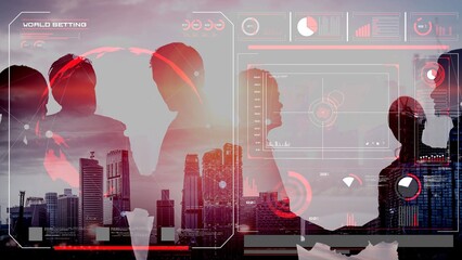 High-tech global network connection interface showing worldwide digital communication, data exchange, and internet connectivity. Global connection, data interaction, and worldwide communication. Thunk