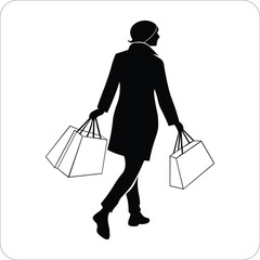 young woman with shopping bags vector