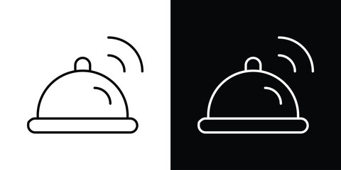 Reception bell icon in line design. Editable stroke icons.