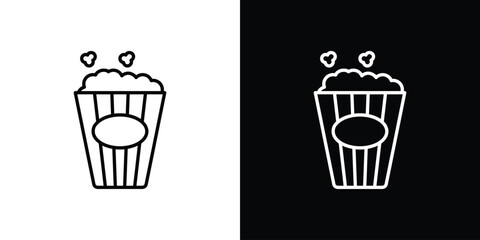 Popcorn icon in line design. Editable stroke icons.