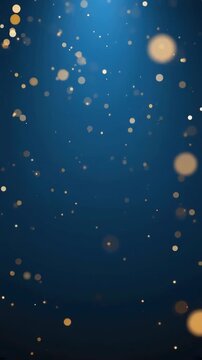 Festliches Gold-Bokeh auf blauem Hintergrund &ndash; Weihnachtslichter und Glanzpunkte in Bewegung