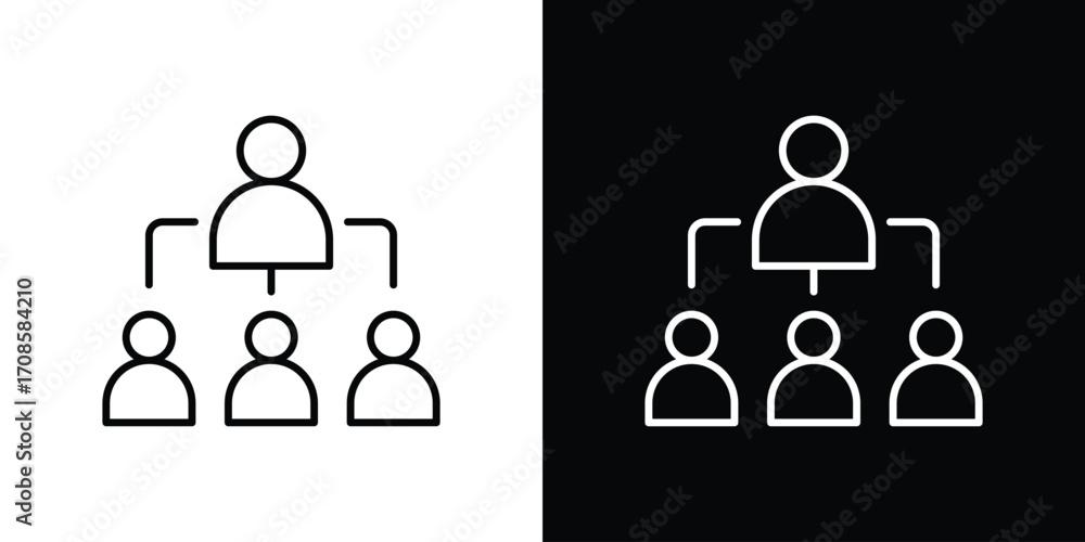 Poster hierarchical structure icon in line design. editable stroke icons.